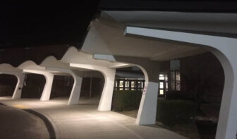 [CREDIT: Rob Borkowski] Warwick Veterans Middle School, 2401 W Shore Rd, Warwick, RI, is the venue for the Warwick School Committee meetings. The School Committee voted to send four teacher layoff notices to teachers Tuesday night.