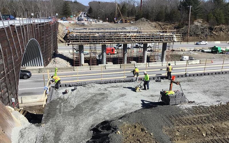[CREDIT RIDOT] RIDOT's Division Street Bridge project is building the center pier and walls of the bridge this week.