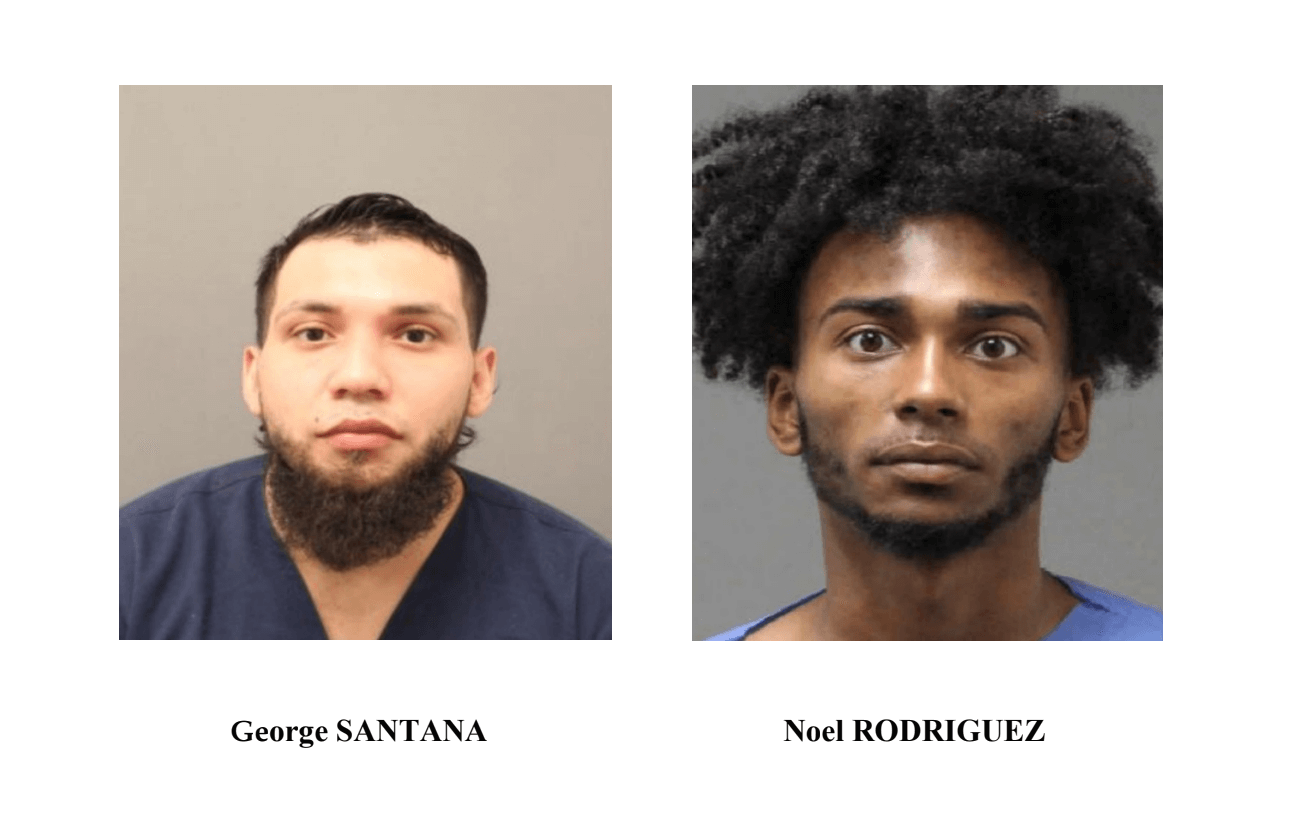 [CREDIT: Cranston Police] George Santana, 28, and Noel Rodriguez, 18, have been indicted on multiple carjacking and robbery charges for two separate robberies Aug. 31, 2021.  