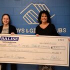 [CREDIT: BGCW] Director of Marketing for Balise Auto Sales Alex Belise visited Lara D’Antuono, director of the Boys & Girls Clubs Of Warwick CEO April 29 to present a $3,500 check to the club.