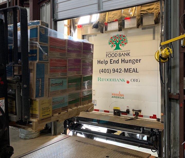 [GSSNE] The RI Food Bank picked up donations of Girl Scout Cookies from Girl Scouts of Southern New England in 2021, pictured above, repeated recently this year.