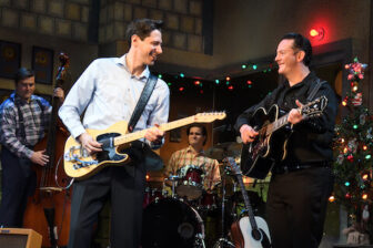 [CREDIT: Theater by the Sea] From left, Colin Summers and Sky Seals in "Million Dollar Quartet."