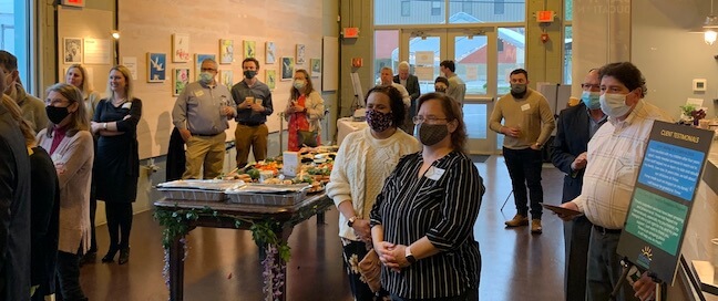 [CREDIT: Thrive] Thrive Behavioral Health staff, board members and special guests from the community listen to President & CEO, Dan Kubas-Meyer address the crowd at Thrive’s “A Night At The Theatre” Fundraiser held at The Gamm Theatre. 