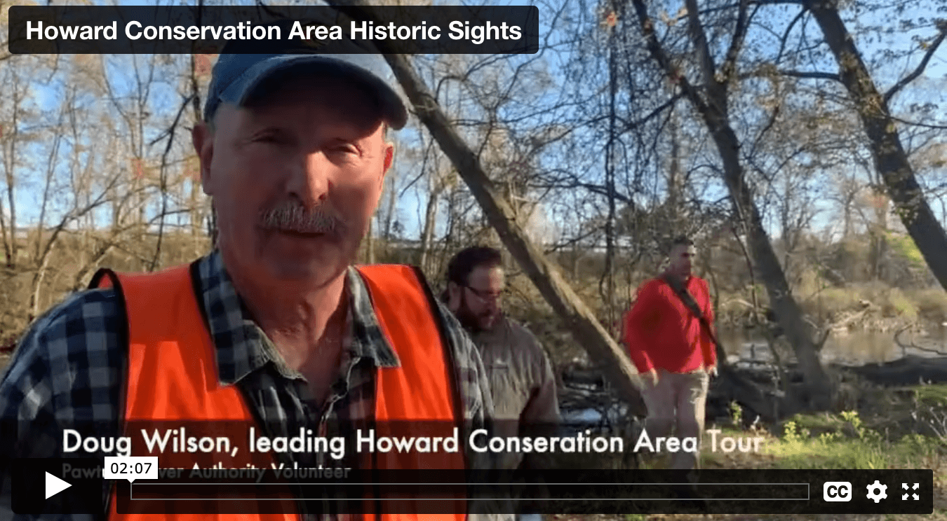 [CREDIT: Rob Borkowski] The Pawtuxet River Watershed Authority Council, PRWAC, hosted a tour of the Howard Conservation Management area May 10, focusing on invasive species and historic sites.