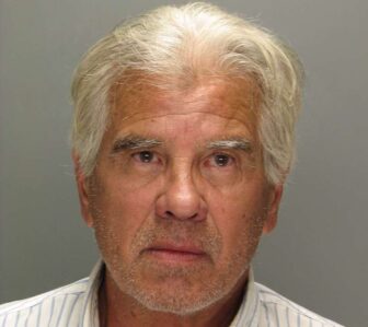 [CREDIT: WPD] Mark Perkins, 62 has been arrested for assault, larceny, vandalism and disorderly conduct after attacking radio host John DePetro with a lawnmower outside his Staples Avenue home.