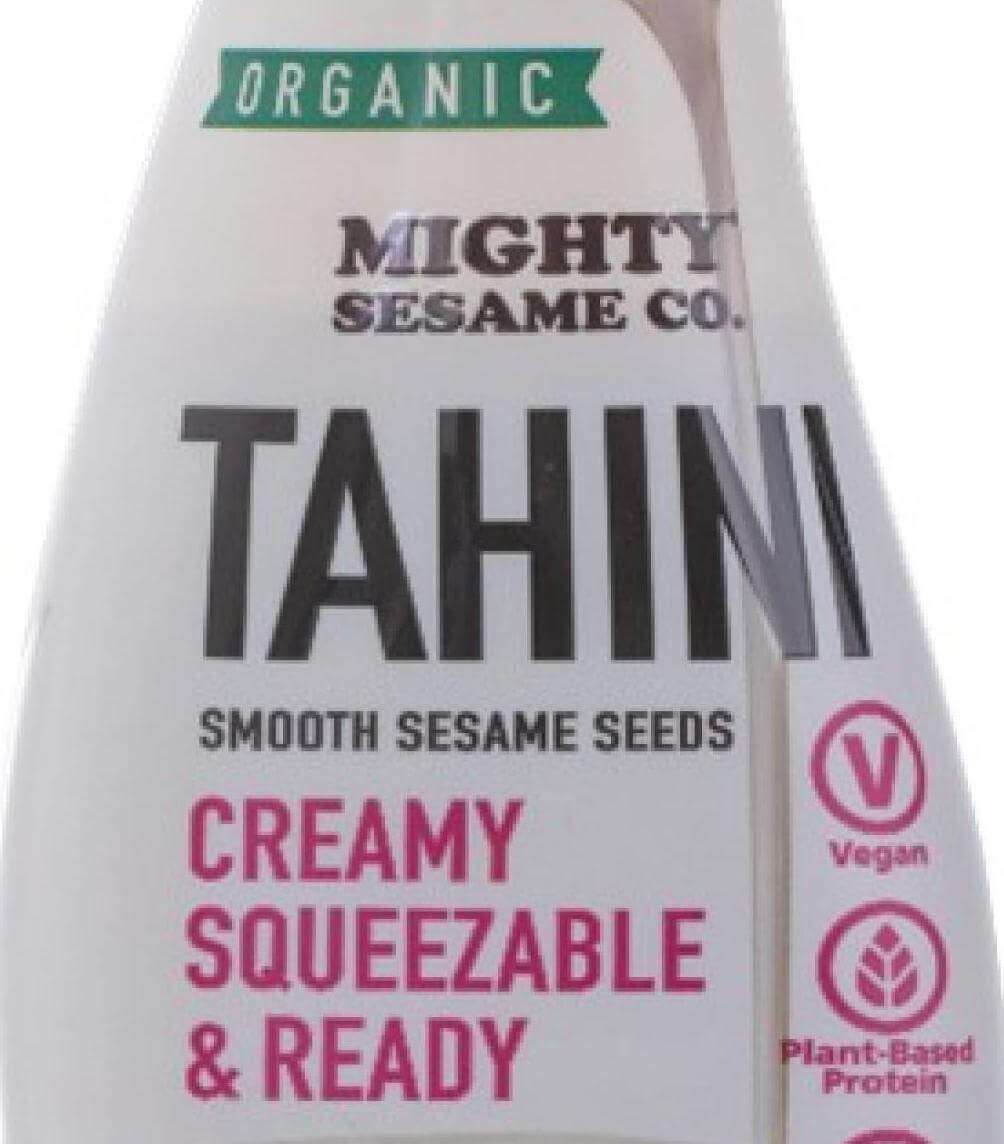 [CREDIT: RIDOH] Rushdi Food Industries is recalling Mighty Sesame 10.9 Oz Organic Tahini (squeezable) with the specific expiration date of 3/28/23.