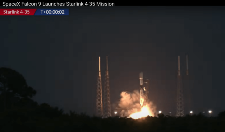 [CREDIT: NASA] The Space X Falcon 9 rocket lifts off with its latest payload of Starlink broadband satellites. Many reported seeing the Starlink Launch visible across RI.