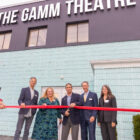 [CREDIT: The GAMM Theatre] Mayor Frank Picozzi, center, helps unveil a new courtyard outside The GAMM Theatre, 1245 Jefferson Blvd. on Monday.