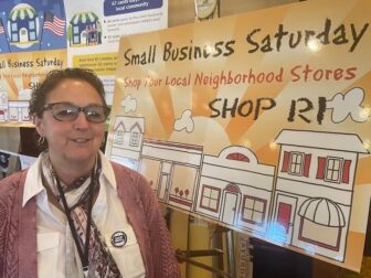 [CREDIT: Rob Borkowski] Sue Babin, RIDDC Special Projects Coordinator and chair of Shop RI, reported a big turnout for the 2022 Shop RI Small Business Saturday expo Nov. 26.