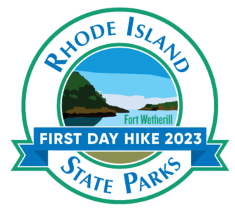 DEM will be offering commemorative pins to participants at its #FirstDayHike at Fort Wetherill State Park in Jamestown on Sunday, Jan. 1, 2023.