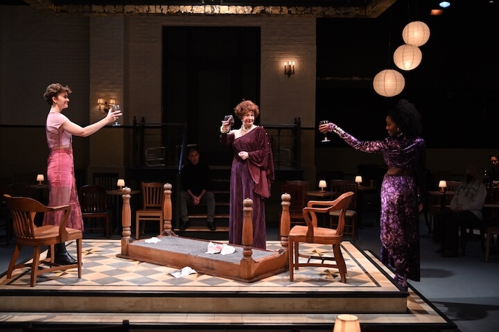 [CREDIT: Trinity Rep] Fiona Marie Maguire, Paula Plum and Rachel Christopher playing varied aspects of Queen Margaret of Anjou in Trinity's "By the Queen."