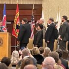 [CREDIT: Rob Borkowski] Mayor Frank Picozzi delivers the oath of office to the Warwick City Council at Crowne Plaza Warwick Jan. 3.