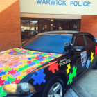 [CREDIT: WPD] WPD Colors Cruiser: Warwick Police have painted a puzzle design on a cruiser to demonstrate their support for people with autism and their families during Autism Awareness Month in April.