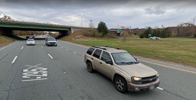 [CREDIT: RIDOT] Rte. I-295 Looking South at Rte. 37 Overpass Bridges. RIDOT is demolishing the bridges over I-295, Cranston Street & the Washington Secondary Bike Path for the Cranston Canyon Project, so the Rte. 37 traffic pattern is changing.
