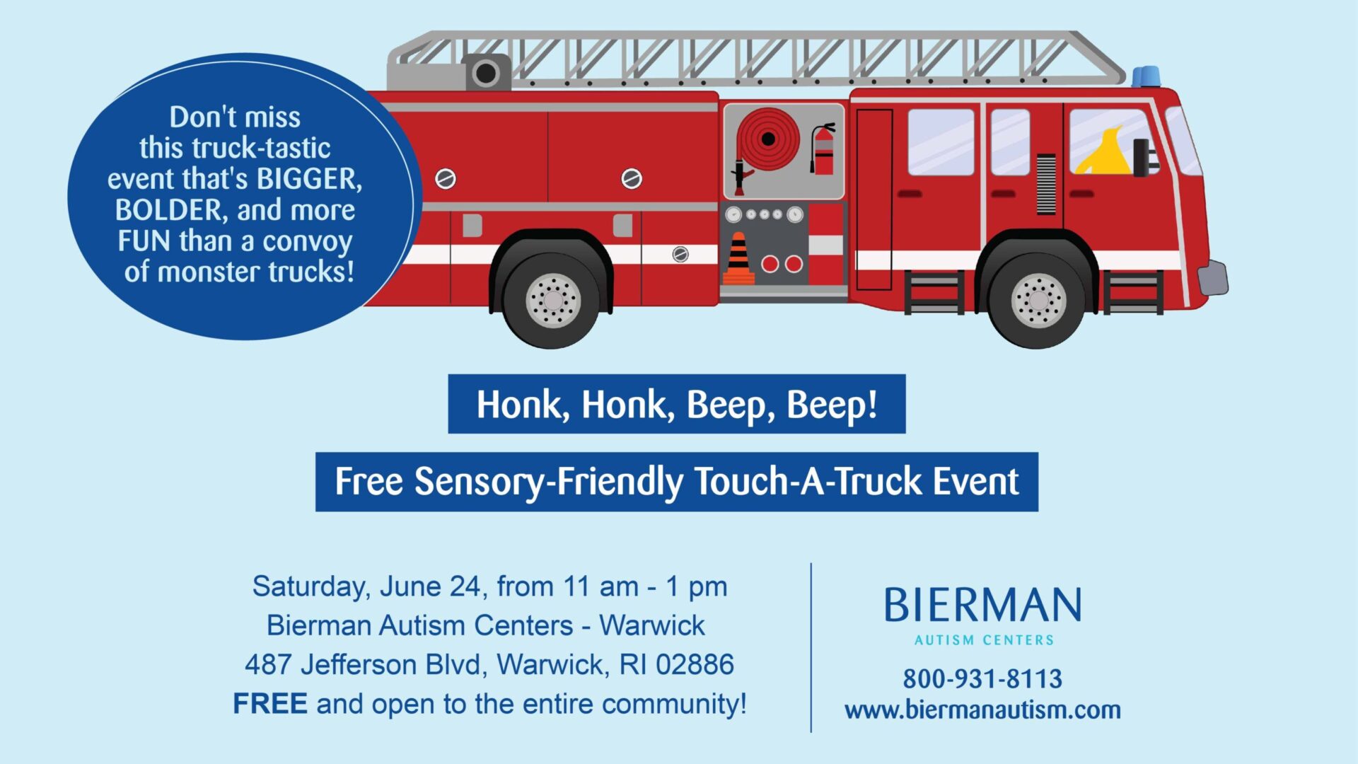 Bierman Autism Centers hosts a Touch-A-Truck bonanza June 24.