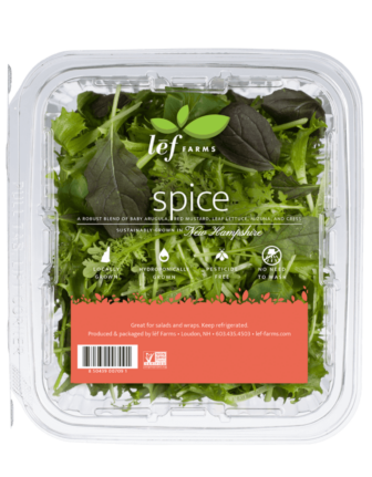 [CREDIT: FDA] lēf Farms of Loudon, N.H. has issued a Spice greens E. Coli recall for a single lot of the packaged salad greens.