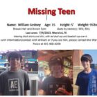 [CREDIT: WPD] Warwick Police are asking the public's help finding a 15-year-old boy, William Gedney, missing since July 4.