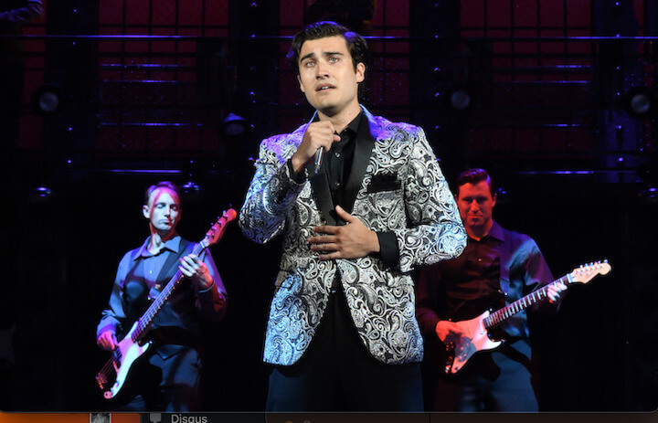 [CREDIT: Mark Turek] Zane Zapata asFrankie Valli in Theater By The Sea's ( TBTS ) production of Jersey Boys. Jersey Boys runs through Sept. 10 at the 364 Cards Pond Road, Wakefield, RI theater,