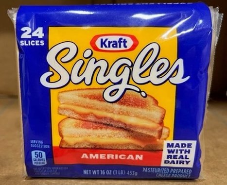 [CREDIT: FDA] Te RIDOH warned that Kraft Singles American Cheese Recalled this week may leave wrapper remnants when opened, a choking hazard.