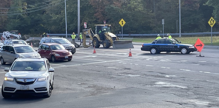 [CREDIT: Rob Borkowski] Centerville Road work by RI Energy will replace a gas main ahead of a RIDOT paving project in 2024.