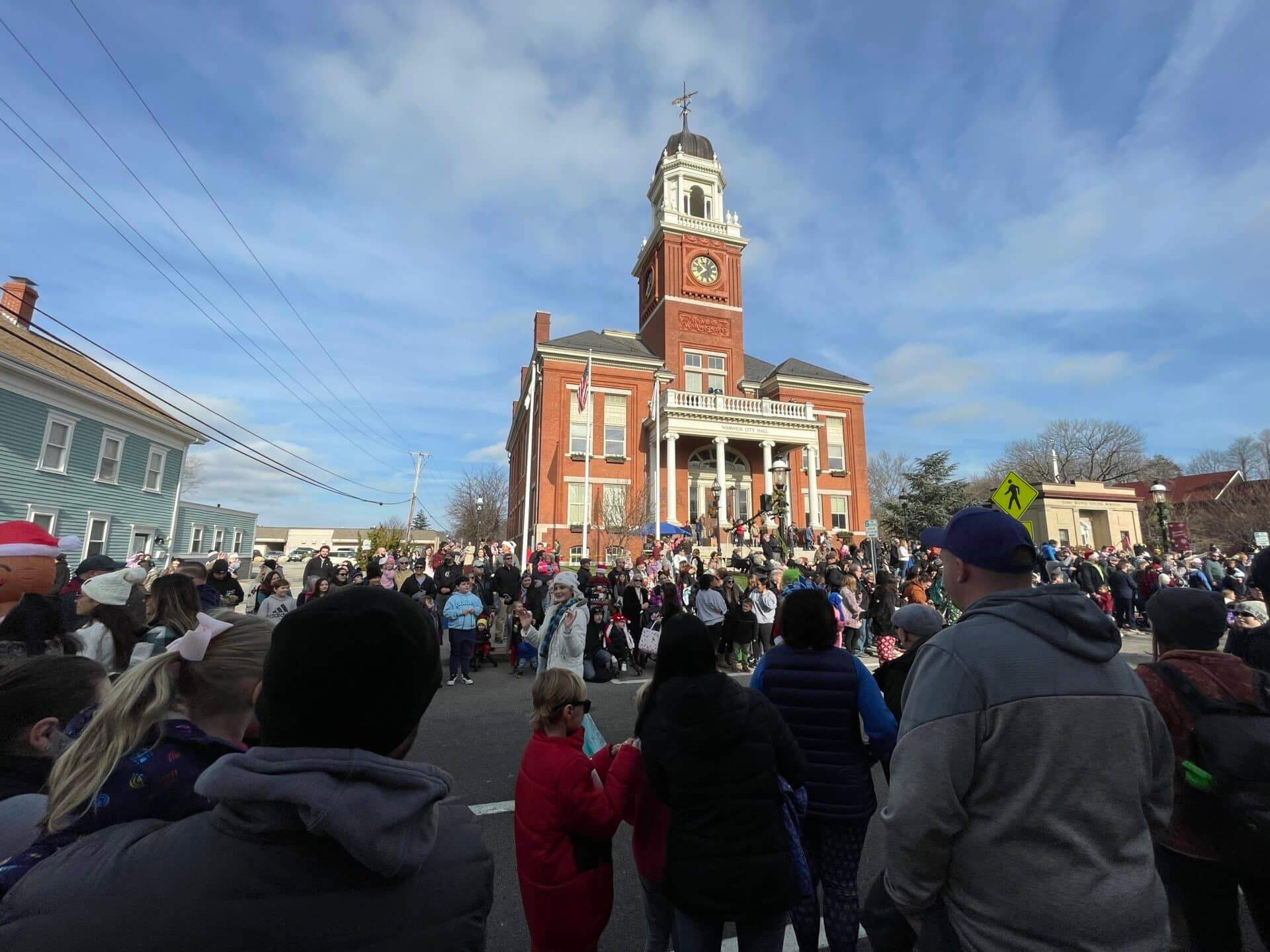 [CREDIT: Rob Borkowski] The Rolling, Strolling Apponaug Winter Festival is drawing big crowds today outside City Hall.