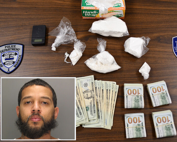 [CREDIT: Warwick Post composite: WPD images] Warwick Police have charged a Warwick man with possession of cocaine with intent to deliver after a Nov. 30 cocaine bust in the city.