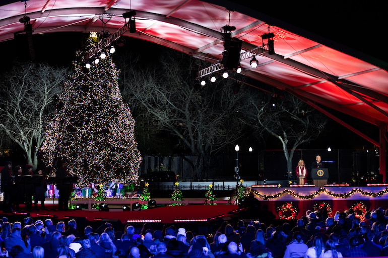 [CREDIT: National Park Service/ Kelsey Graczyk] President Joe Biden and First Lady Jill Biden light the National Christmas Tree Nov. 30, at The White House and President's Park.