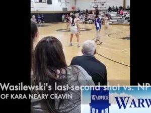 [CREDIT] Lia Wasilewski nailed a Pilgrim Girls buzzer beater win with a last-second shot, securing a 54-52 win over North Providence on Jan. 3.