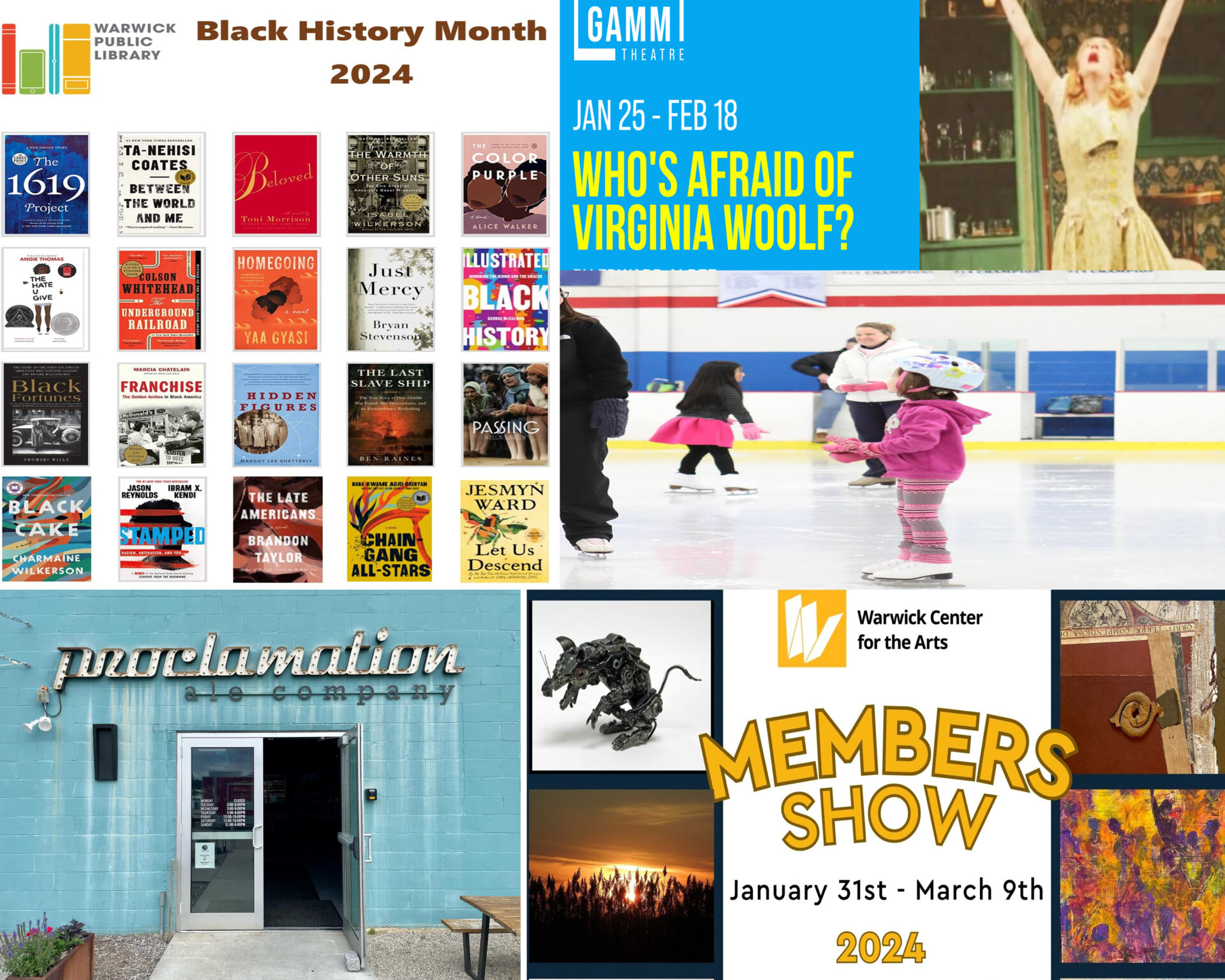 [CREDIT: Warwick Post] Warwick Weekend events for the first February weekend include a free movie, new art, skating and some Black History reading suggestions.
