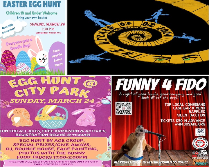 It's a fun-strewn roundup of Warwick Weekend events with Oz, egg hunts and comedy for a good cause.