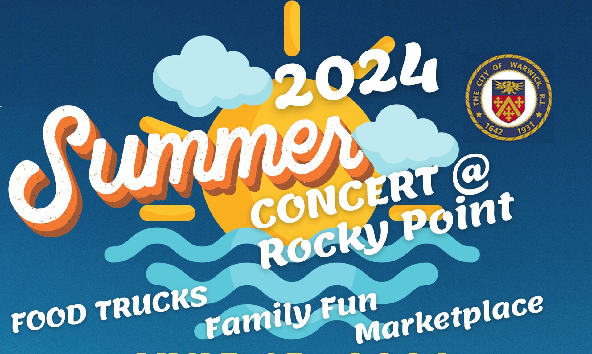 [City of Warwick] Warwick Parks and Recreation hosts a summer concert Saturday 9 a.m. till 3 p.m. at Rocky Point Park.