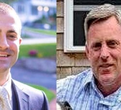 [CREDIT: WP Composite] A dispute over redacted invoices from the Town Solicitor has resulted in two empty seats as the Coventry Town Councilmen resign. From left, Dist. 3 Councilman James LeBlanc and Dist. 5 Councilman Scott Copley.