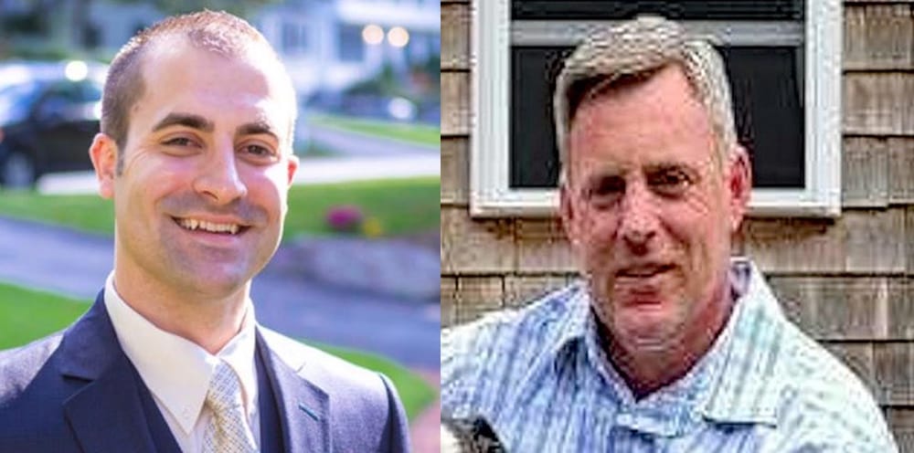 [CREDIT: WP Composite] A dispute over redacted invoices from the Town Solicitor has resulted in two empty seats as the Coventry Town Councilmen resign. From left, Dist. 3 Councilman James LeBlanc and Dist. 5 Councilman Scott Copley.