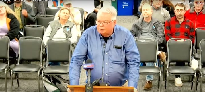 [CREDIT: Town of Coventry] Bob Brennan, Coventry resident who served on the town’s charter review commission, reiterated Angell’s repeated warnings at previous meetings against allowing all Council members access to unredacted solicitor invoices.