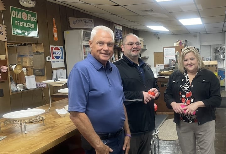 [CREDIT: Rob Borkowski] Among the customers at Suzy Q's Summit General Grand Opening, shortly after helping to cut the ribbon, from left, Council members Frank Brown, JP Verducci, and Hilary Lima.