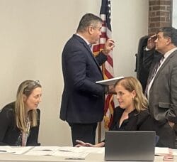 [CREDIT: Rob Borkowski] The Warwick Schools Budget Commission after its Wednesday afternoon meeting at the Sawtooth Building. Pictured, from top left to bottom, Ernest Almonte, David Champagne, Angela P. Murray and Sherri Kuntze.