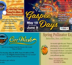 [CREDIT: WP Composite] This week's Warwick Weekend Events include the Gaspee Days kickoff, pollinator expo, ping pong and a charity car wash.
