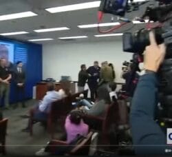 [CREDIT: CSPAN] U.S. Sen U.S. Alex Padilla (D-CA) was forcibly removed from a DHS press conference in Los Angeles, CA after trying to ask Homeland Security Secretary Kristi Noem a question.