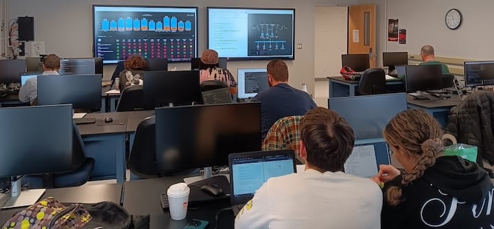 [CREDIT: CCRI] Above, the Cybersecurity Club competes in the NCAE Cybergames.