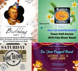 [Credit: WP Composite] This week’s Coventry Community Events in Coventry, RI include Nathanael Greene’s Birthday Celebration, a farmers market, and several live music opportunities, including the continuation of Coventry Parks and Recreation’s Free Summer Entertainment Series.