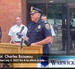 [CREDIT: Rob Borkowski] WPD Capt. Charles Boisseau recounts his actions July 5, finding his neighbor's house on fire and alerting them before it engulfed the home within minutes.