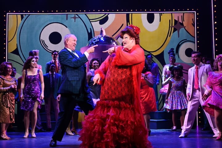 [CREDit: Theatre By the Sea] From, left,  Kevin McGlynn as Wilbur and Marc Christopher as Edna in TBTS's "Hairspray.'