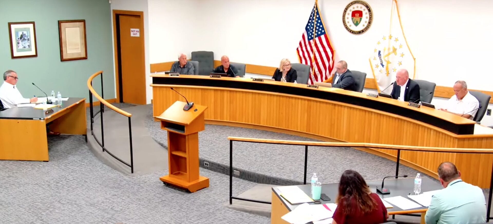 [CREDIT: Town of Coventry] The Town Council added votes to remove Council President Hilary Lima and Town Solicitor Stephen Angell from their positions for the Oct. 14 meeting during the Sept. 24 meeting.