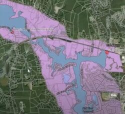 [CREDIT: CRA] An image from a recent Coventry Redevelopment Agency meeting discussing ongoing mapping of the Johnson's Pond property seized from Social Holdings LLC.