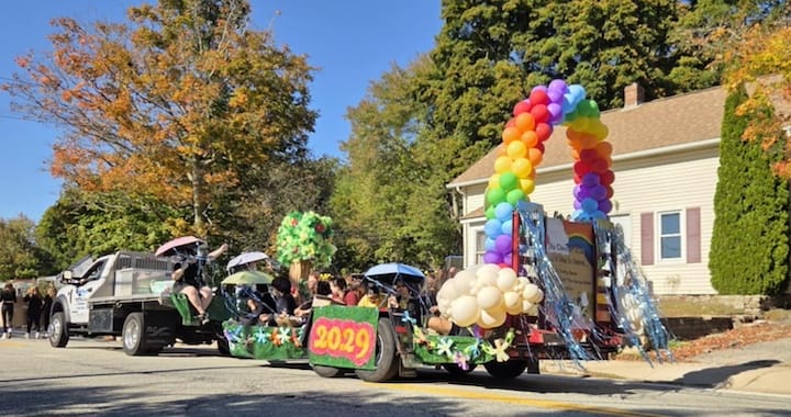 [CREDIT: Mary Carlos] Coventry's Studley Tree Service lends a ride to the Class of 2028 during the CHS Homecoming parade Oct. 4, 2025