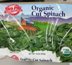 [CREDIT: FDA] RIDOH warns Del Mar Spinach Recalled its frozen 35lbs packages for a possible Listeria contamination.