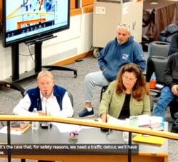 [CREDIT: Town of Coventry] Assistant Town Manager Maria Broadbent updated the Council on sewer work requiring a CHS sewer detour, where Council members requested CPD details.