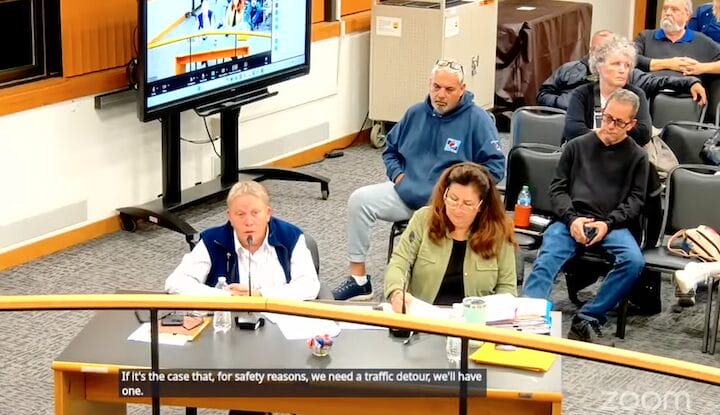 [CREDIT: Town of Coventry] Assistant Town Manager Maria Broadbent updated the Council on sewer work requiring a CHS sewer detour, where Council members requested CPD details.