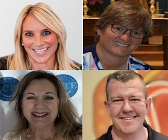 [CREDIT: CHSSA] The 2025 CHSAA Hall of Fame inductees are, left to right, top to bottom: Brooke Macomber, Donna Rowles, Lori Ferguson and Dan Hebert.