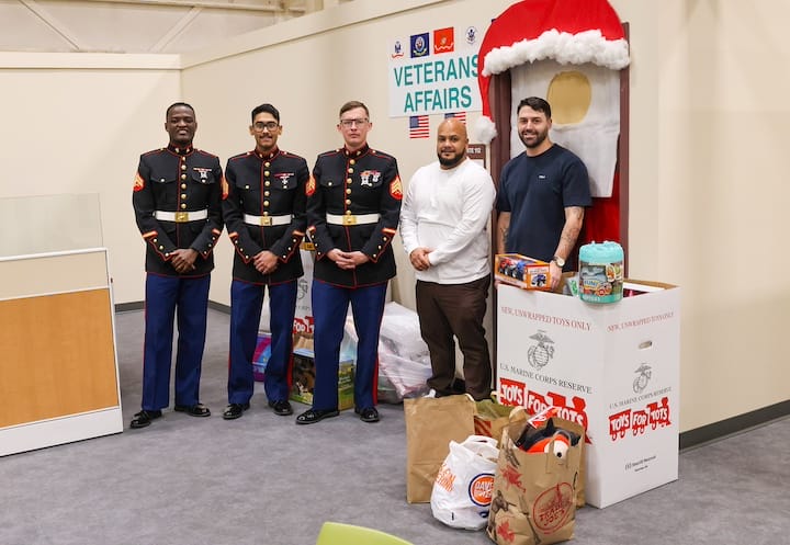 [CREDIT: CCRI] A photo of a CCRI collection spot for Toys for Tots.